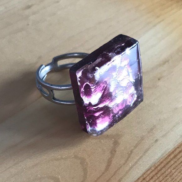 Handmade Square Statement Ring (NWOT) - Picture 1 of 5